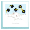 Quilled Flying Graduation Hats Congrats Card