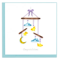Quilled Night Sky Baby Mobile Greeting Card