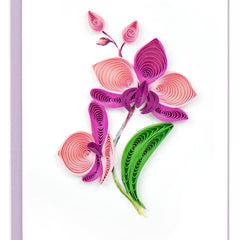 Quilled Orchid Flower Gift Enclosure Mini Card