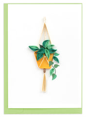 Quilled Pothos Macrame Hanger Gift Enclosure Mini Card
