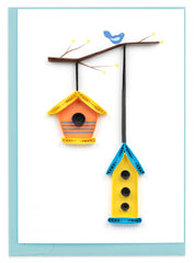 Quilled Birdhouses Gift Enclosure Mini Card