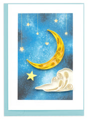 Quilled Moon & Stars Gift Enclosure Mini Card