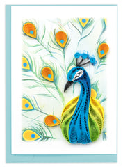 Quilled Peacock Gift Enclosure Mini Card