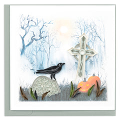 Quilled Spooky Graveyard Halloween Card