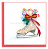 Quilled Winter Skates Holiday Card