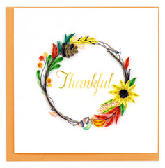 Quilled Thankful Wreath Greeting Card