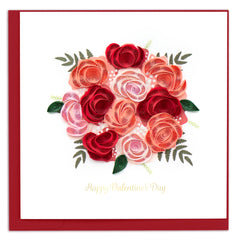 Quilled Valentine's Day Bouquet Greeting Card