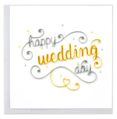 Quilled Happy Wedding Day Greeting Card