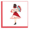 Quilled Girl with Bouquet Greeting Card