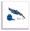 Quilled Quill & Ink Thank You Card