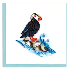 Quilled Tufted Puffin Greeting Card