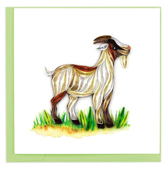 Quilled Farm Goat Greeting Card
