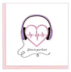 Quilled Listen to Your Heart Greeting Card