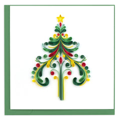 Quilled Ornate Christmas Tree Greeting Card