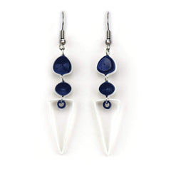 Edgy Sapphire Quilled Earrings