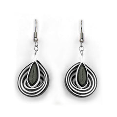 Black Illusion Droplet Quilled Earrings