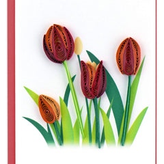 Quilled Red Tulip Gift Enclosure Mini Card