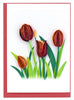 Quilled Red Tulip Gift Enclosure Mini Card
