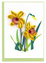 Quilled Daffodil Gift Enclosure Mini Card