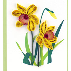 Quilled Daffodil Gift Enclosure Mini Card