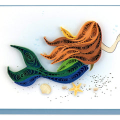 Quilled Mermaid Gift Enclosure Mini Card