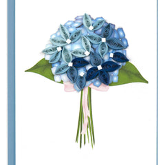 Quilled Blue Hydrangea Gift Enclosure Mini Card