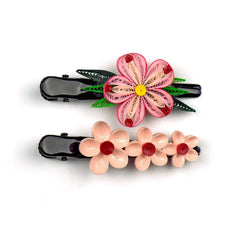 Bubblegum Blossom Quilled Hair Clips